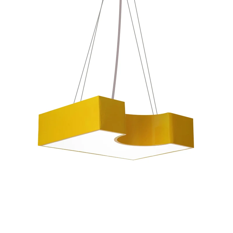 Eigentijdse heldergekleurde plafondhanger van acryl LED-hanglamp voor klaslokaal Clearhalo