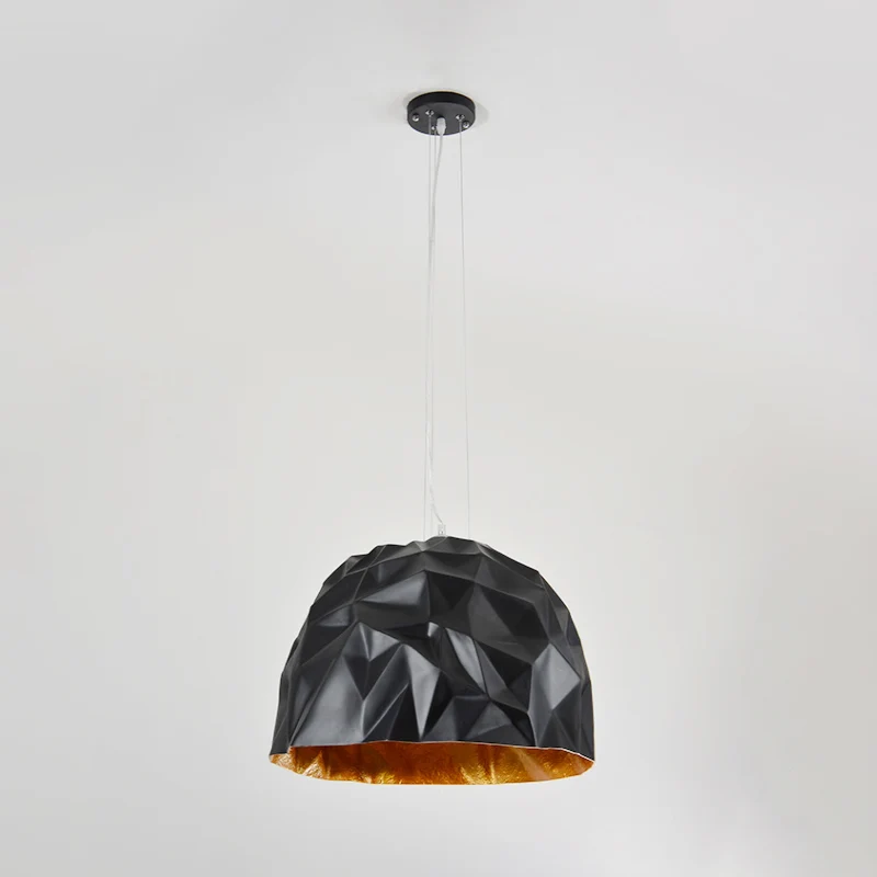 Eigentijdse metalen koepelvormige hangende plafondlamp met 1 lichtophanging zwart/wit Clearhalo