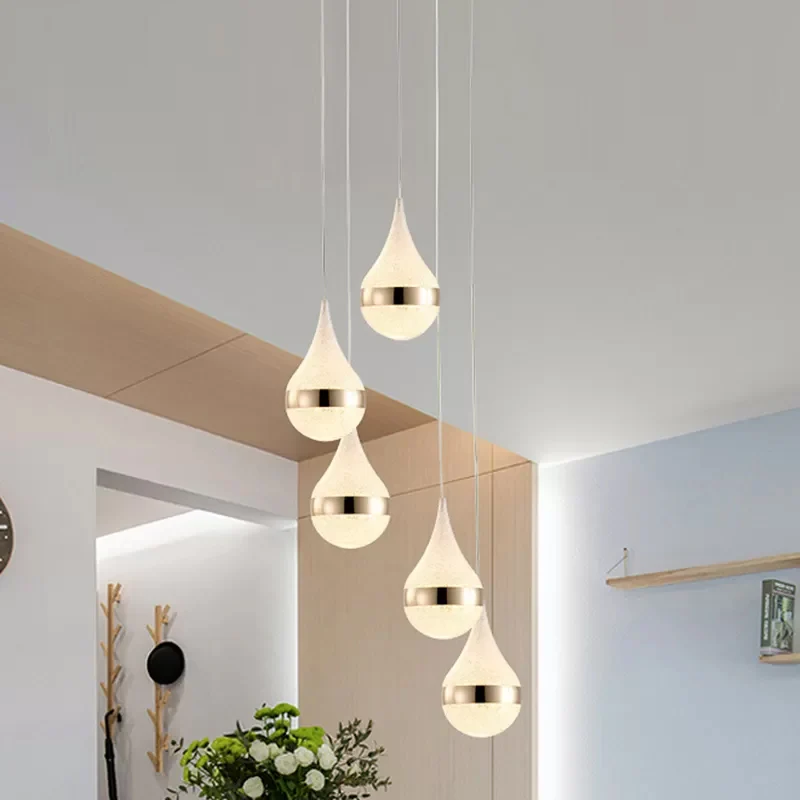 Eigentijdse plafondhanglamp met 1 lamp en bubbelkristallen kap Witte druppelvormige clusterhanger warm/wit/natuurlijk lich...