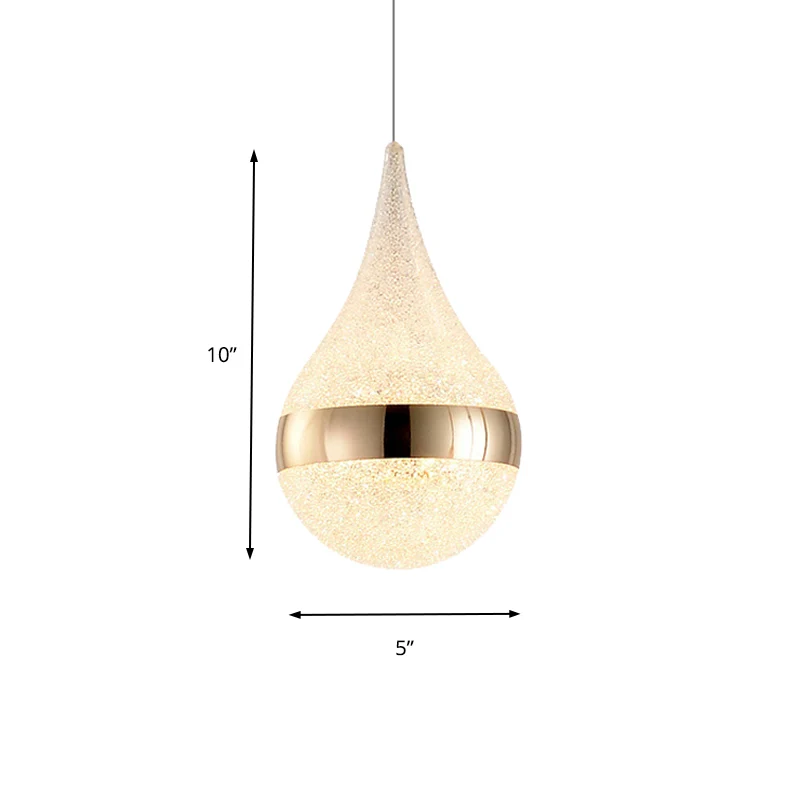 Eigentijdse plafondhanglamp met 1 lamp en bubbelkristallen kap Witte druppelvormige clusterhanger warm/wit/natuurlijk lich...