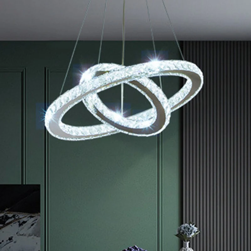 Eigentijdse ringkroonluchter hanglamp K9 kristallen hanglamp voor woonkamer Clearhalo