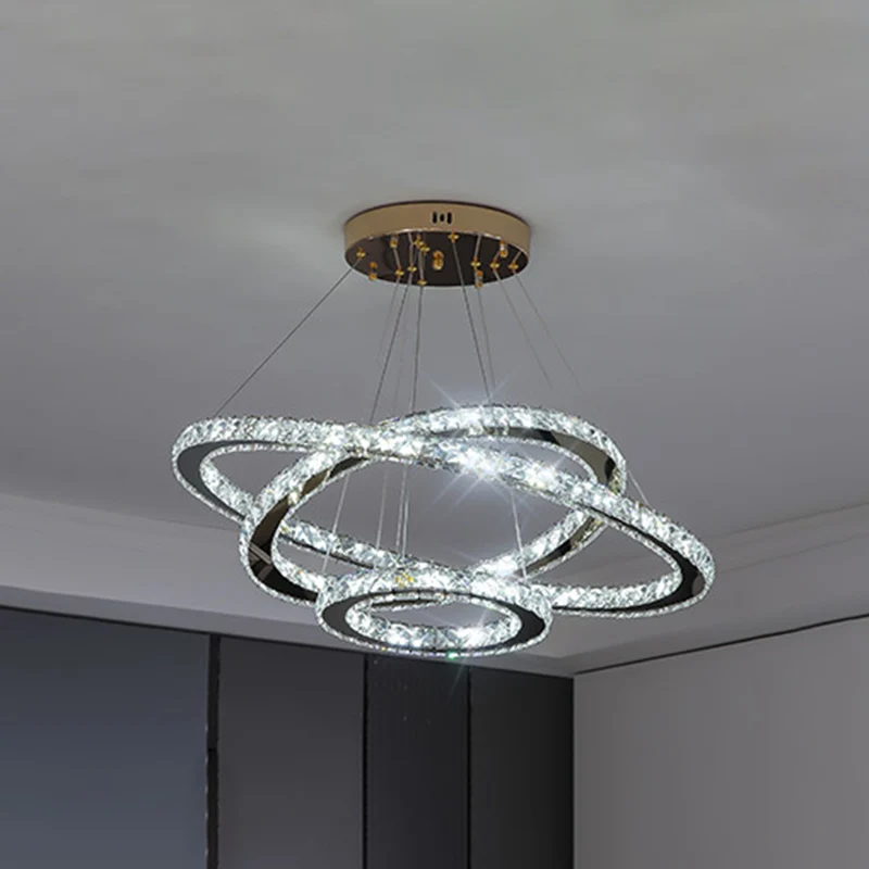 Eigentijdse ringkroonluchter hanglamp K9 kristallen hanglamp voor woonkamer Clearhalo