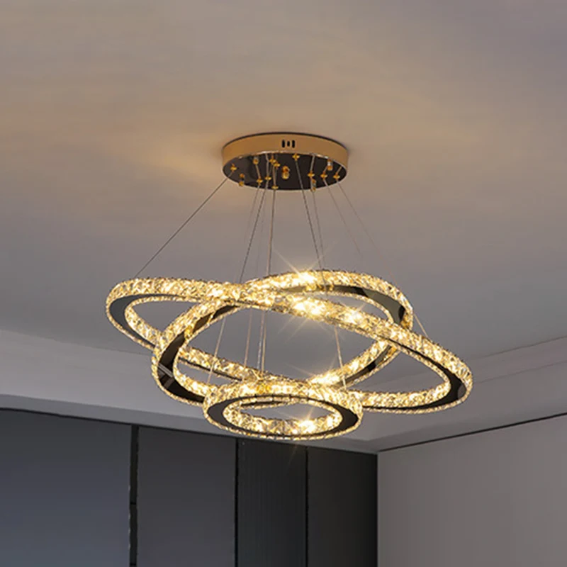 Eigentijdse ringkroonluchter hanglamp K9 kristallen hanglamp voor woonkamer Clearhalo