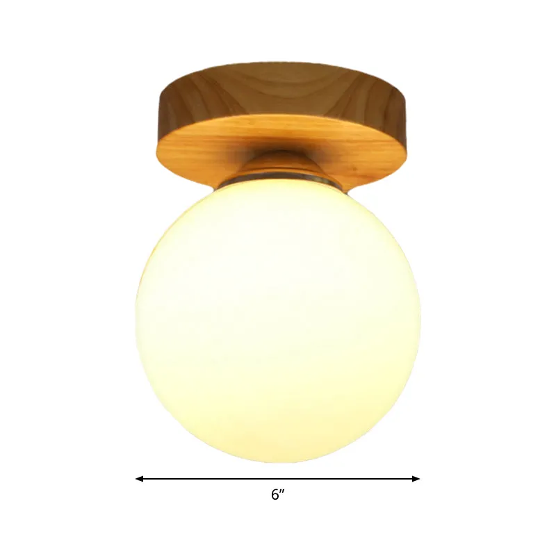 Eigentijdse Sphere inbouwlamp melkglas 1-lichts witte plafondlamp voor gang Clearhalo