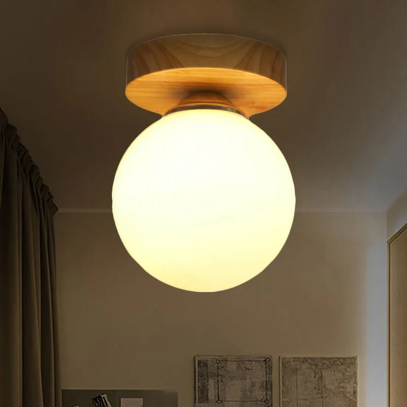 Eigentijdse Sphere inbouwlamp melkglas 1-lichts witte plafondlamp voor gang Clearhalo