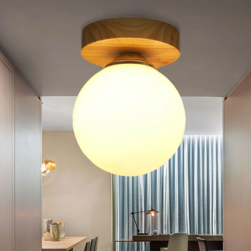 Eigentijdse Sphere inbouwlamp melkglas 1-lichts witte plafondlamp voor gang Clearhalo