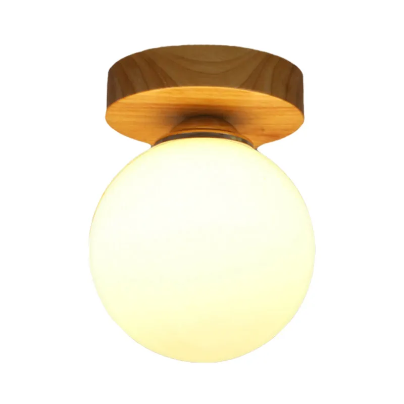 Eigentijdse Sphere inbouwlamp melkglas 1-lichts witte plafondlamp voor gang Clearhalo