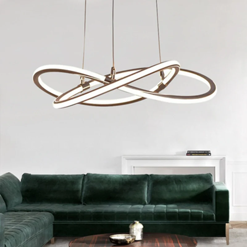 Eigentijdse stripkroonluchterlamp Metalen plafondhanglamp voor restaurant met ophangkoord Clearhalo