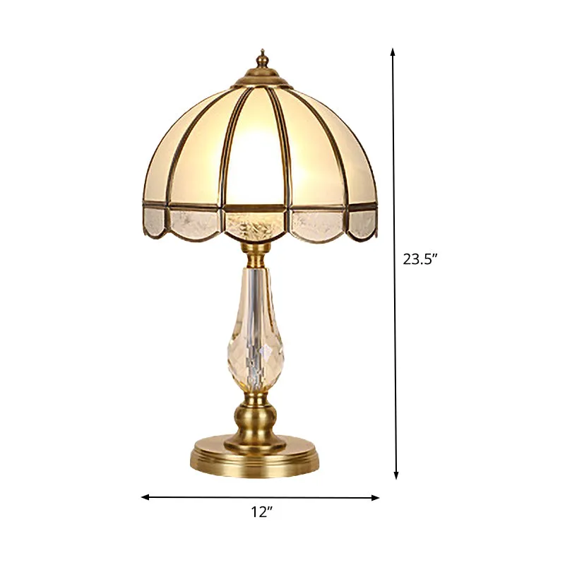 Eigentijdse tafellamp met 1 lamp, gouden paraplu, kleine bureaulamp met matglazen kap Clearhalo