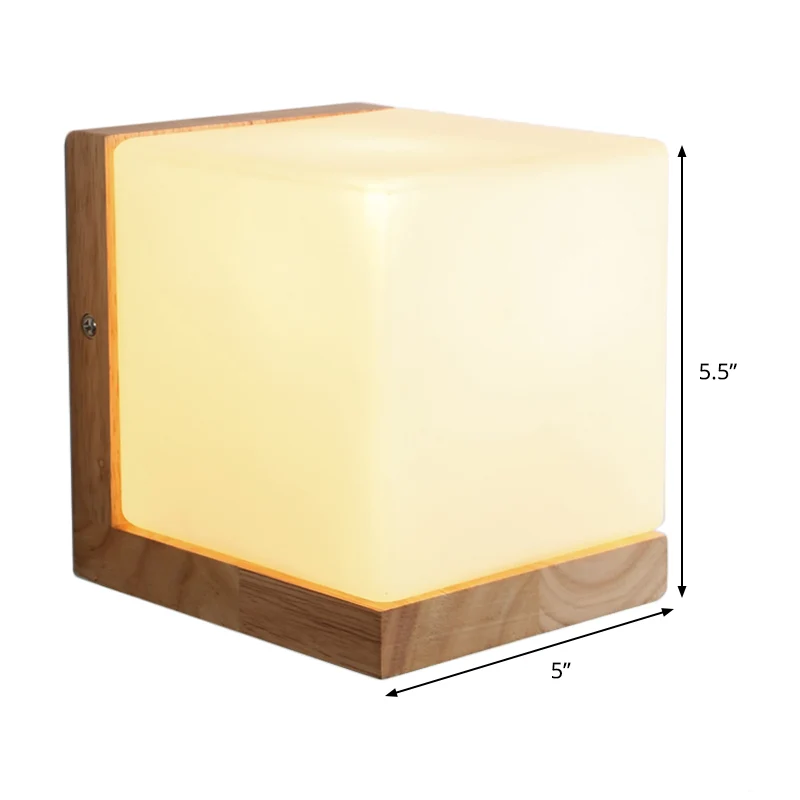 Eigentijdse vierkante schanslamp wit glas 1 lamp woonkamer wandmontage verlichting Clearhalo