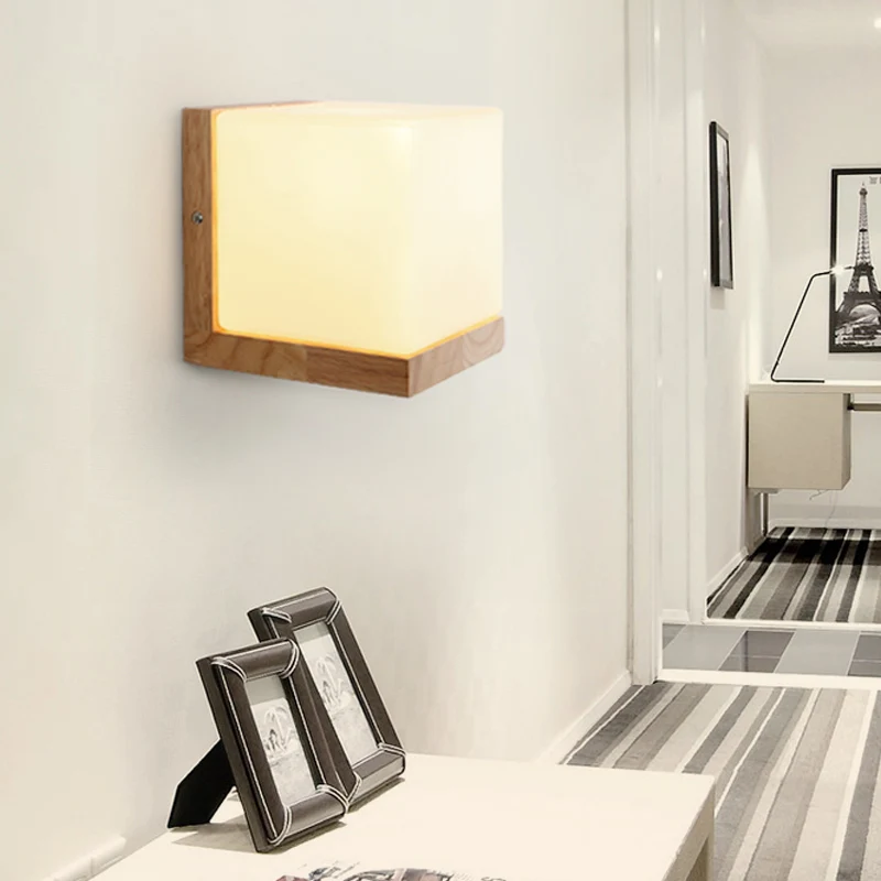 Eigentijdse vierkante schanslamp wit glas 1 lamp woonkamer wandmontage verlichting Clearhalo