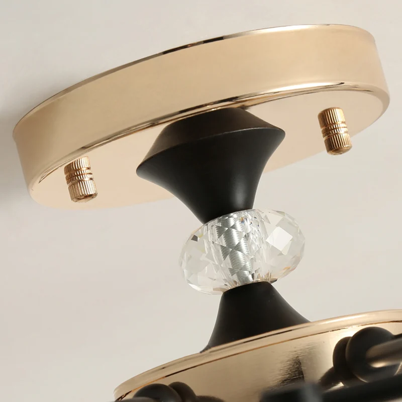 Elegante urnschaduw semi-inbouwlamp 6-kops opaalglazen plafondlamp wit voor woonkamer Clearhalo