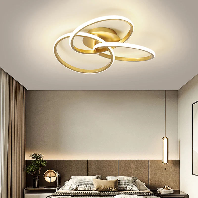 elkaar grijpende ringen LED-inbouwlamp Minimalistisch acryl Slaapkamer Semi-inbouwplafondlamp Clearhalo