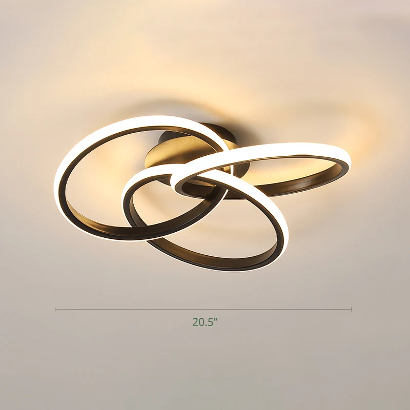 elkaar grijpende ringen LED-inbouwlamp Minimalistisch acryl Slaapkamer Semi-inbouwplafondlamp Clearhalo