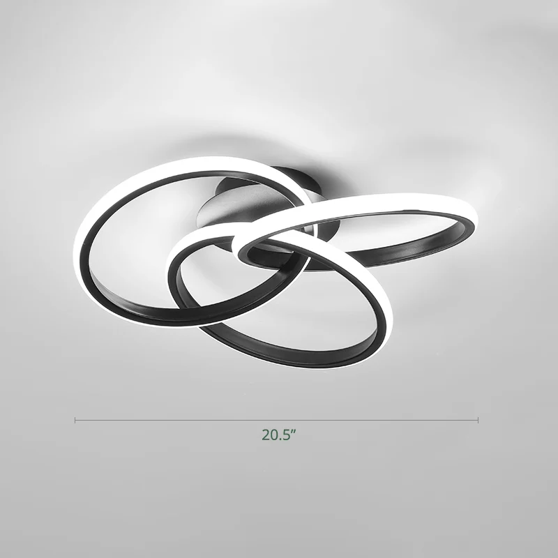 elkaar grijpende ringen LED-inbouwlamp Minimalistisch acryl Slaapkamer Semi-inbouwplafondlamp Clearhalo