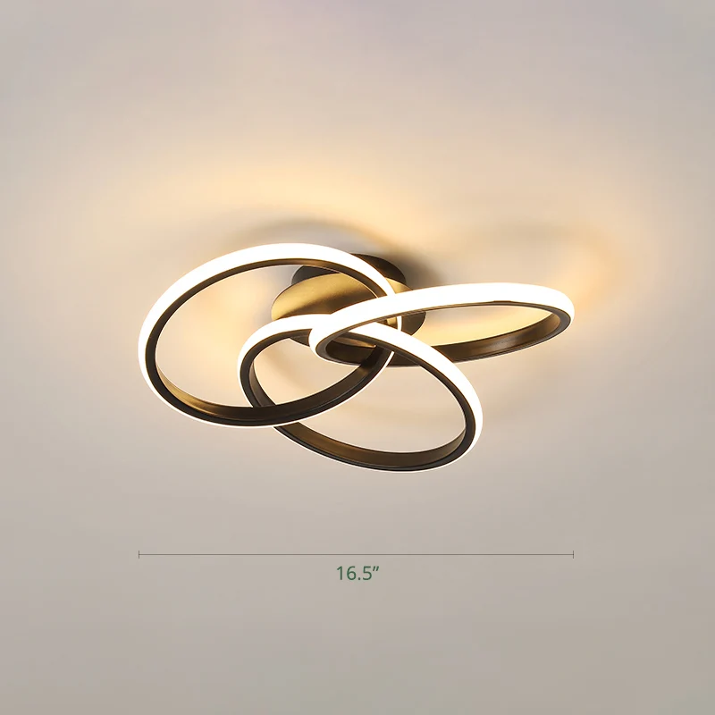elkaar grijpende ringen LED-inbouwlamp Minimalistisch acryl Slaapkamer Semi-inbouwplafondlamp Clearhalo