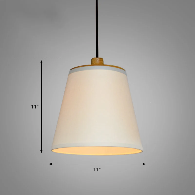 Emmer stof plafondverlichting Eenvoud 1-lichts eetkamer hanglamp wit Clearhalo