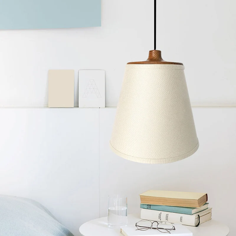 Emmer stof plafondverlichting Eenvoud 1-lichts eetkamer hanglamp wit Clearhalo
