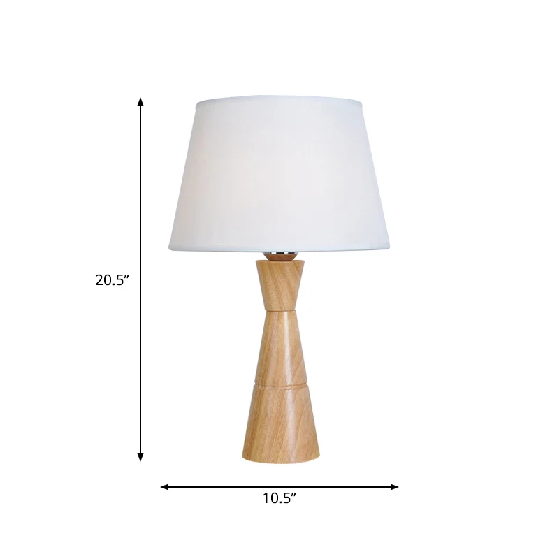 Empire Shade Nachtlamp Scandinavische stof 1-lichts houten tafelverlichting met trechtervormige voet Clearhalo