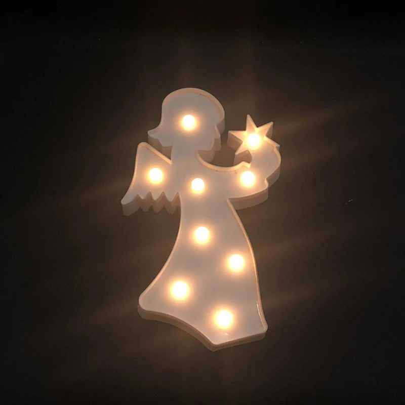 Engel Plastic Muur Nachtverlichting Creatieve LED-nachtstandlamp voor meisjesslaapkamer Clearhalo