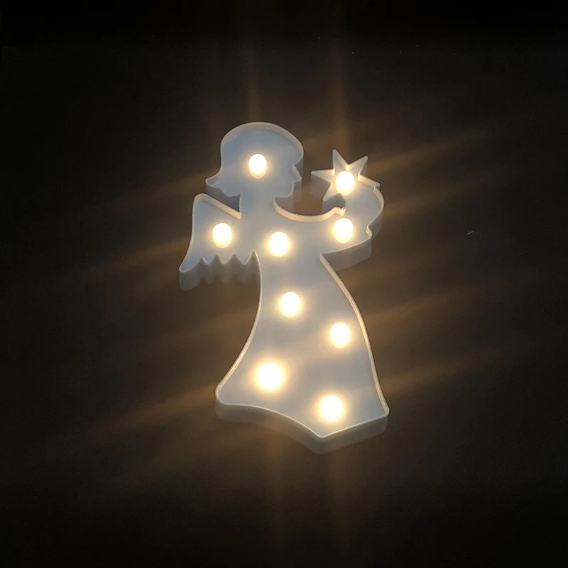 Engel Plastic Muur Nachtverlichting Creatieve LED-nachtstandlamp voor meisjesslaapkamer Clearhalo