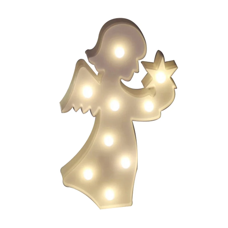 Engel Plastic Muur Nachtverlichting Creatieve LED-nachtstandlamp voor meisjesslaapkamer Clearhalo
