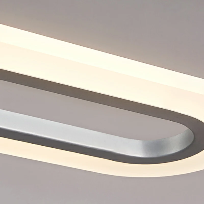 Enkellaags kroonluchter minimalistisch acryl zilver LED hangende hanglamp wit/warm/natuurlijk licht, 31,5"/39"/47" breed C...