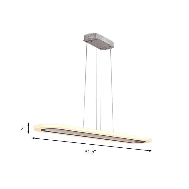 Enkellaags kroonluchter minimalistisch acryl zilver LED hangende hanglamp wit/warm/natuurlijk licht, 31,5"/39"/47" breed C...