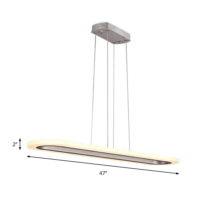 Enkellaags kroonluchter minimalistisch acryl zilver LED hangende hanglamp wit/warm/natuurlijk licht, 31,5"/39"/47" breed C...
