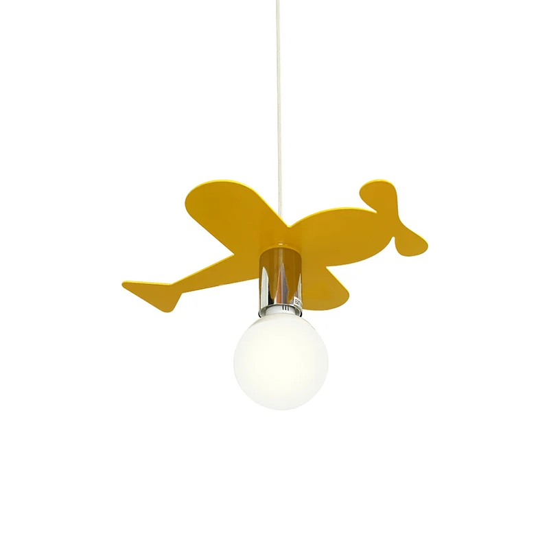 Felgekleurde kinderhanglamp Vliegtuig 1 lichtmetalen LED-plafondlamp voor foyer Clearhalo