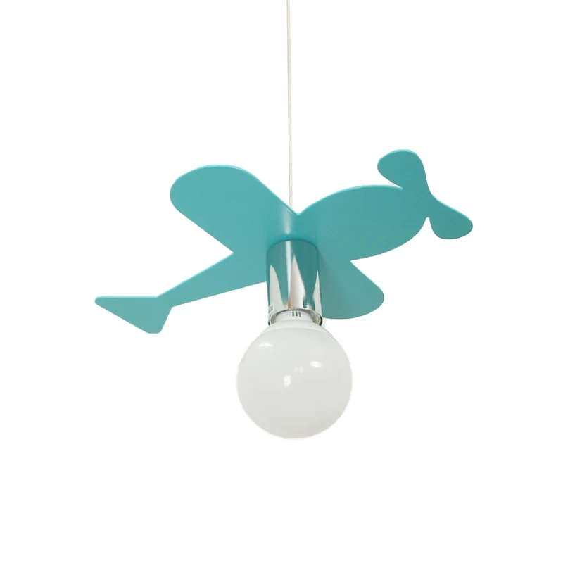 Felgekleurde kinderhanglamp Vliegtuig 1 lichtmetalen LED-plafondlamp voor foyer Clearhalo