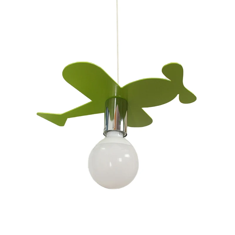Felgekleurde kinderhanglamp Vliegtuig 1 lichtmetalen LED-plafondlamp voor foyer Clearhalo