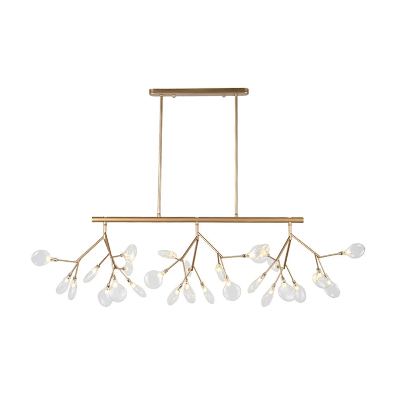 Firefly hangende eilandlamp modernistische helderglazen eettafel plafondhanger zwart/goud Clearhalo
