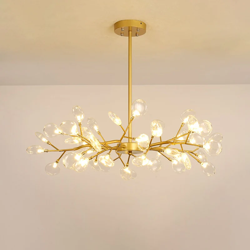 Firefly Shade Woonkamer Kroonluchter Licht Acryl Noordse LED-ophangverlichting goud Clearhalo