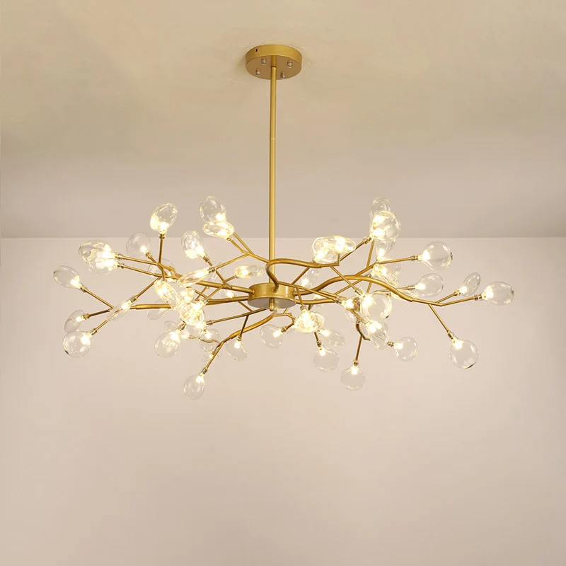 Firefly Shade Woonkamer Kroonluchter Licht Acryl Noordse LED-ophangverlichting goud Clearhalo