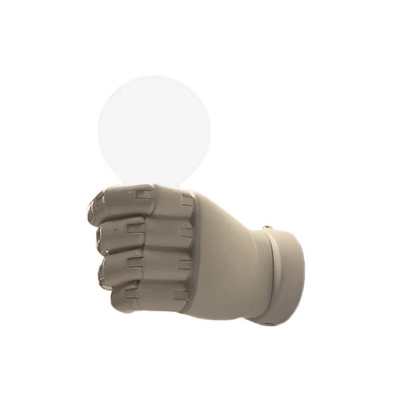 Fist wandkandelaar Art Deco hars 1-kops wit/zwart wandlamp voor kantoor Clearhalo