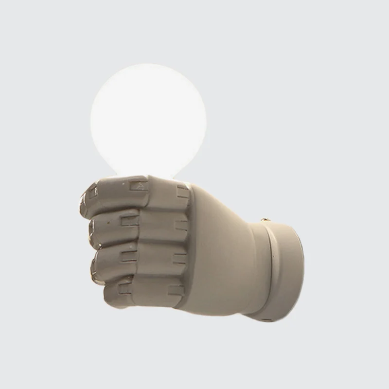 Fist wandkandelaar Art Deco hars 1-kops wit/zwart wandlamp voor kantoor Clearhalo