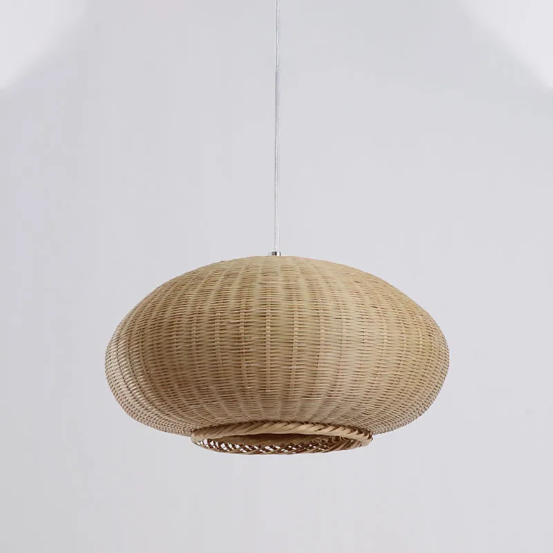 Flaxen Lantaarn Plafondlamp Azië 1 Kop Bamboe Hanglamp voor Eetkamer Clearhalo