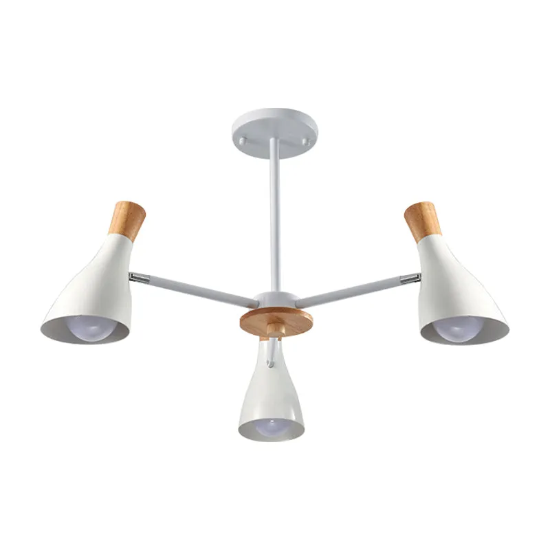 Fles babykamer hanglamp metaal 3-lichts Macaron Loft kroonluchter Clearhalo