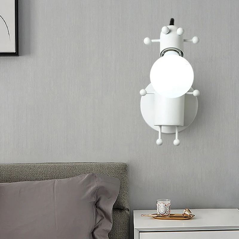 Flexibele Giraffe Kindernachtkastje Wandlamp Metaal 1 Lamp Cartoon Leeswandlamp met blote lampontwerp Clearhalo