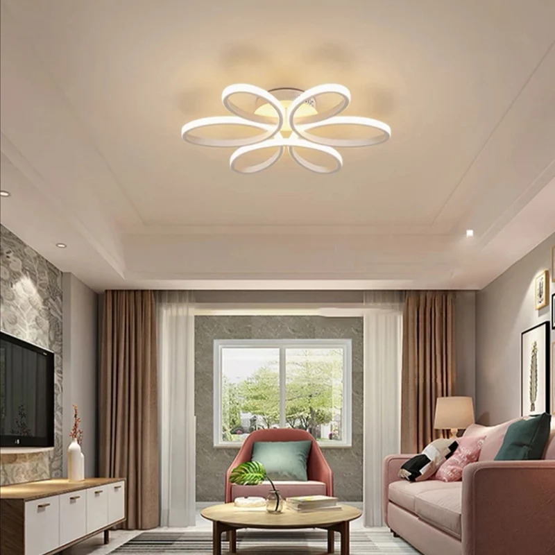 Flower LED semi-inbouw moderne stijl acryl woonkamer plafondlamp wit Clearhalo