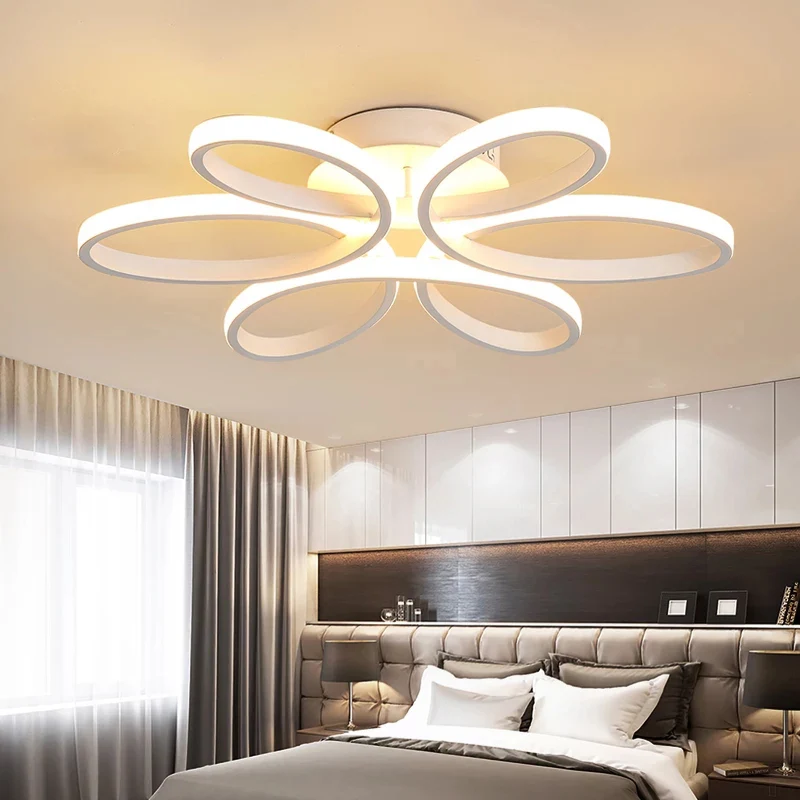 Flower LED semi-inbouw moderne stijl acryl woonkamer plafondlamp wit Clearhalo