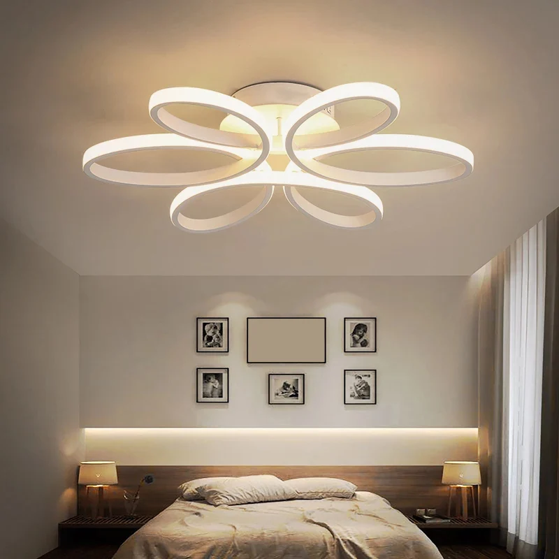 Flower LED semi-inbouw moderne stijl acryl woonkamer plafondlamp wit Clearhalo