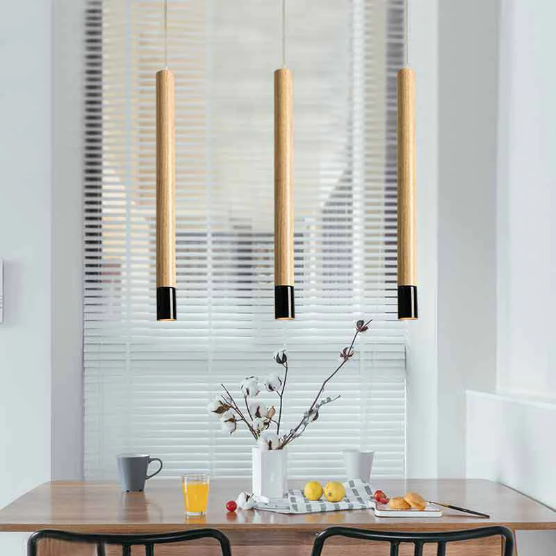 Fluit Studeerkamer Hanglamp Houten 1-lichts eigentijdse plafondlamp zwart/wit Clearhalo