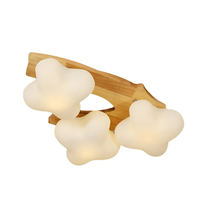 Foyer Pruimenbloesem Plafondlamp Matglas Creatief Beige & Wit LED-plafondmontagelicht Clearhalo