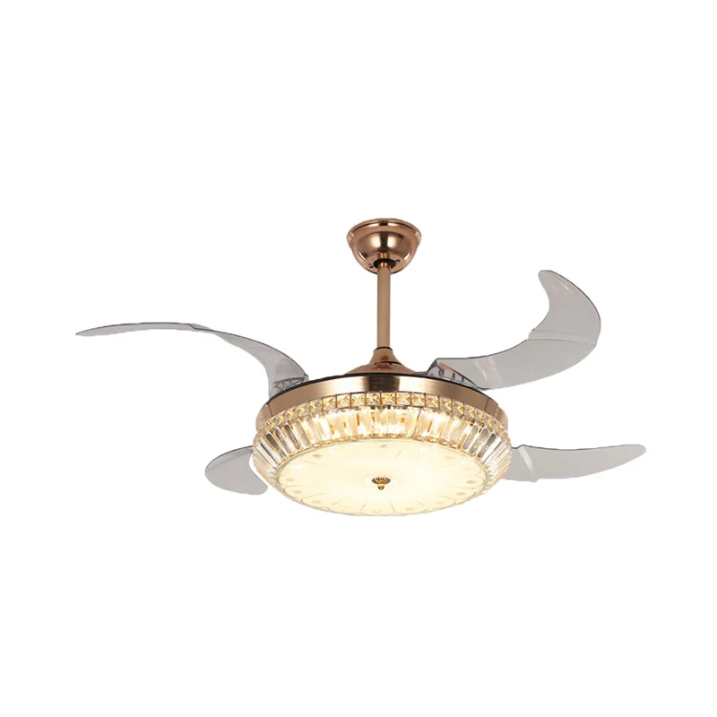 Frequentie Converteerbaar/Afstandsbediening/Wandbediening Drumventilator Licht Modern afgeschuind geslepen kristal LED Sem...
