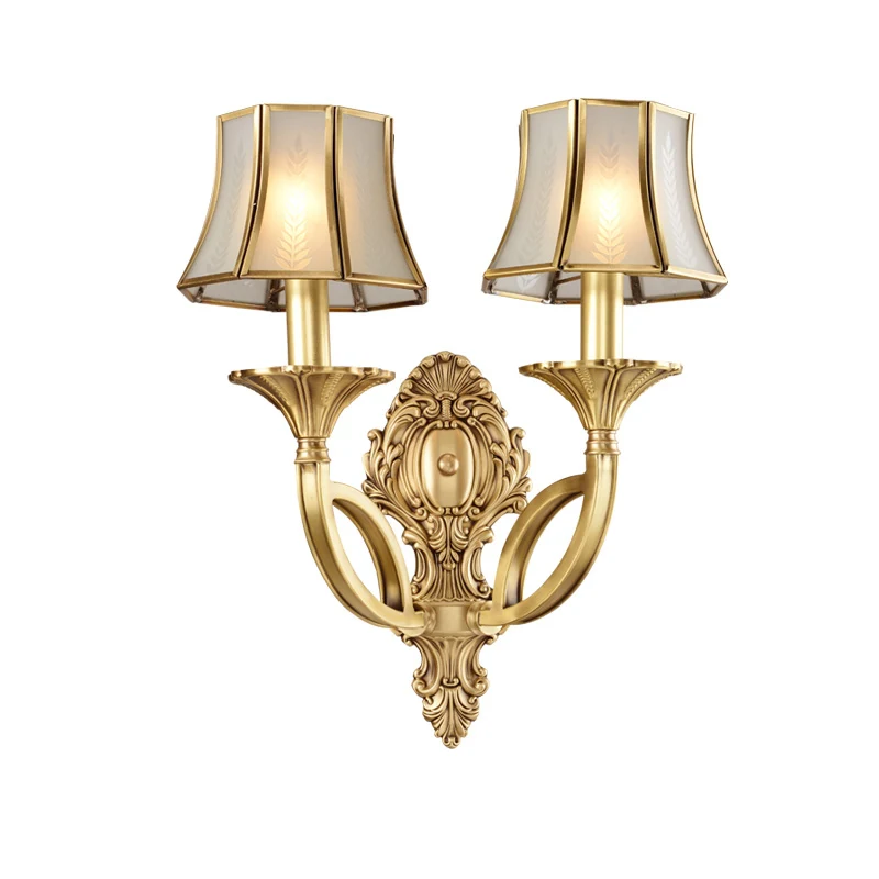 Frost Glass Flare-vormige wandgemonteerde lamp Klassieke gangwandverlichting goud Clearhalo