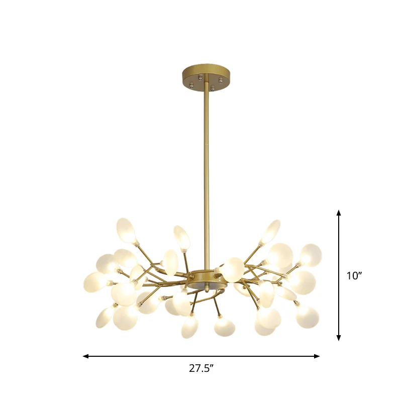Frosted Flat Shade Plafondhanger Multi-Light Post Moderne Metalen Kroonluchter voor Zitkamer Clearhalo