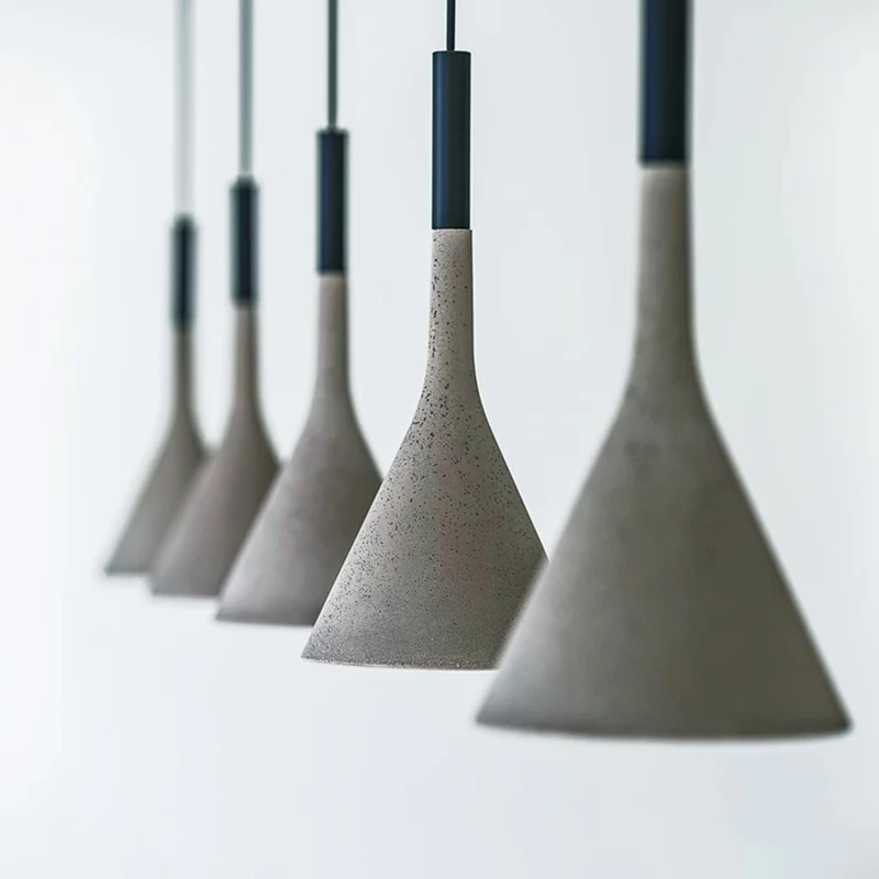 Funnel Eetkamer Suspension Lighting Cement 1-kops minimalistische hangplafondlamp grijs Clearhalo