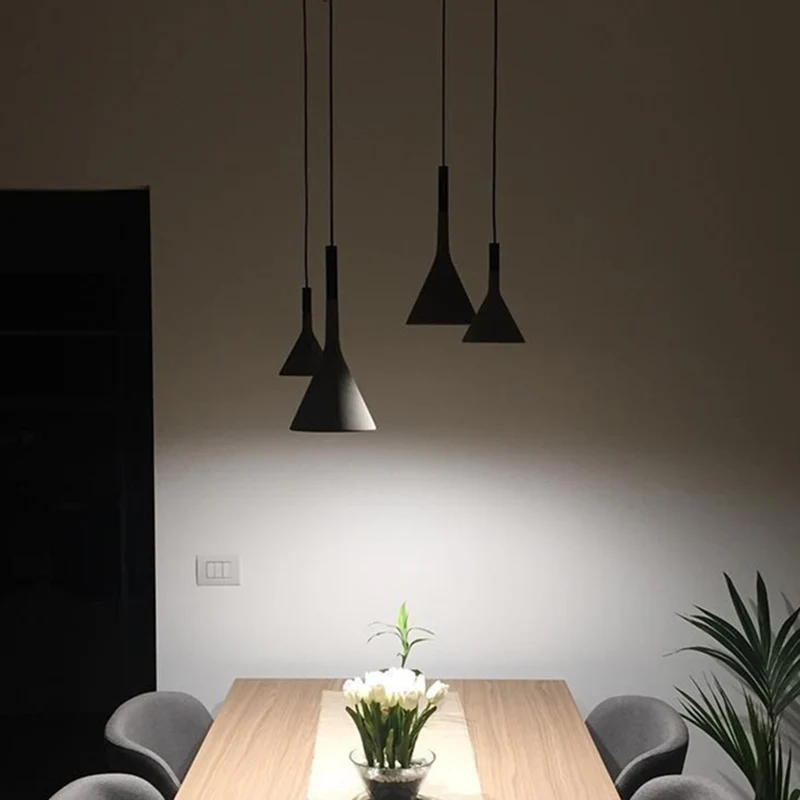 Funnel Eetkamer Suspension Lighting Cement 1-kops minimalistische hangplafondlamp grijs Clearhalo